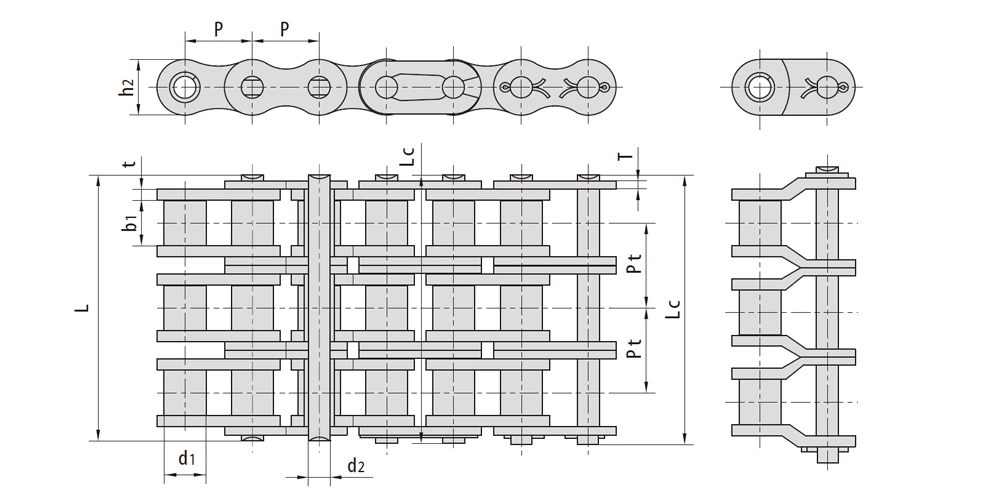 automatictransmissionpart-products-EP-B-Series Short Pitch Precision Triple Row Roller Chain-draft
