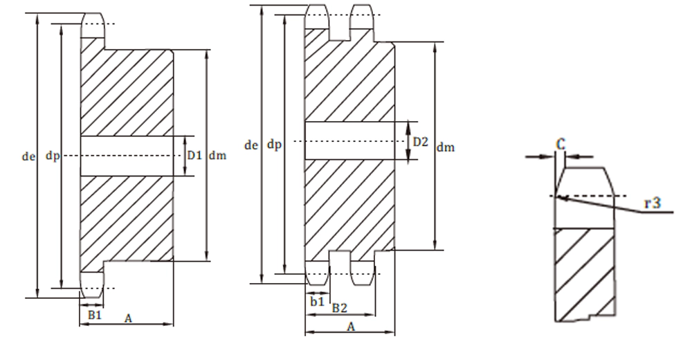 automatictransmissionpart-products-EP05B-12 European Standard Sprocket 8x3mm-draft
