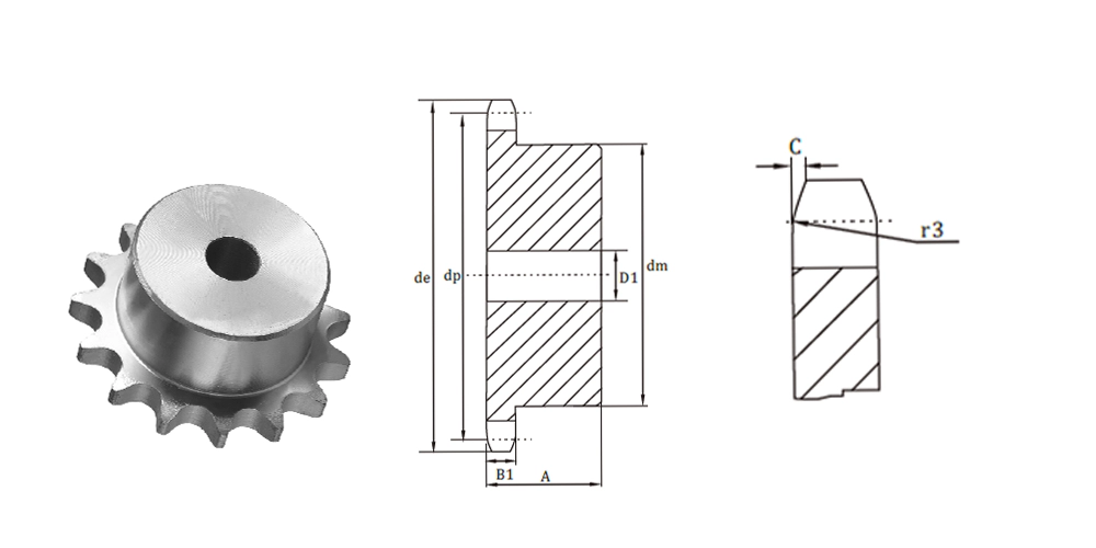 EP085B-欧洲标准链轮 1/2''x1/4'' 滚轮 8.51 自动变速器零件产品 EP085B-欧洲标准链轮 12''x14'' 滚轮 8.51-牵引力
