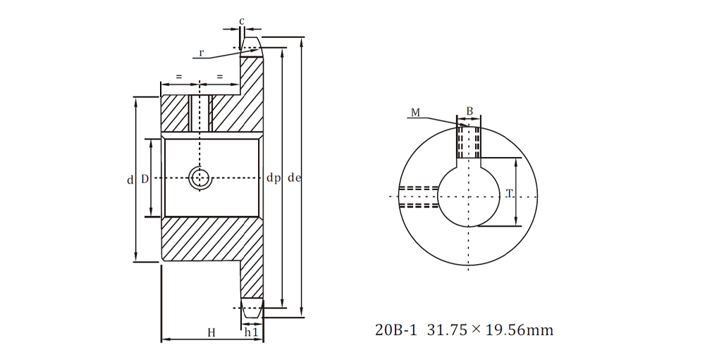EP20B-1 European Finished Bore Sprockets 1"1/4×3/4'' automatictransmissionpart-products-EP20B-1 European Finished Bore Sprockets 114×34''-draft