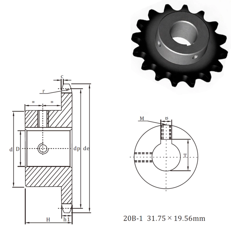 EP20B-1 European Finished Bore Sprockets 1"1/4×3/4'' automatictransmissionpart-products-EP20B-1 European Finished Bore Sprockets 114×34''